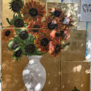 Tournesols sous couché de soleil